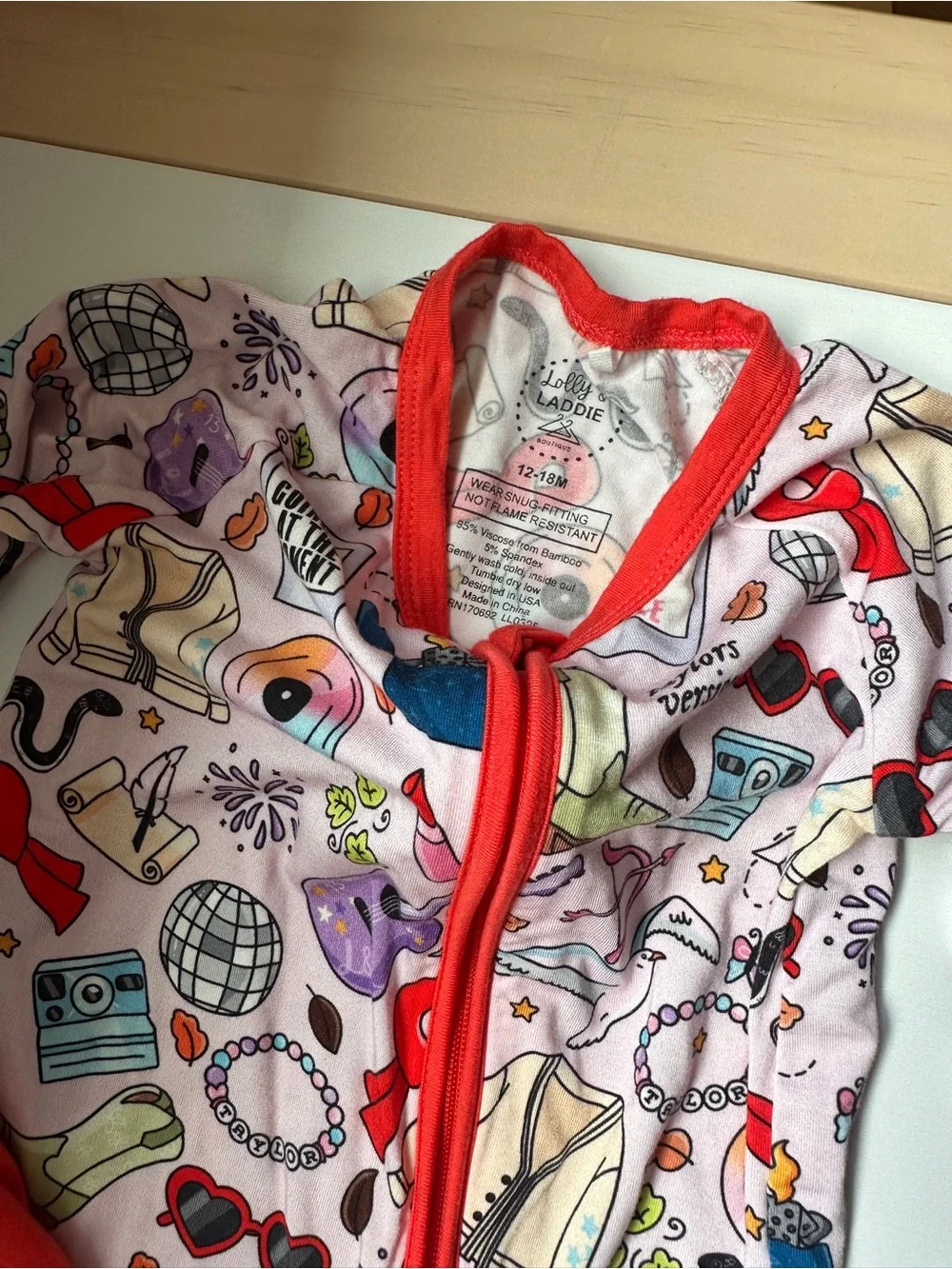 Lolly & Laddie L&L’s Version Taylor Swift Swiftie Sleeper Romper Zippy 12-18m
